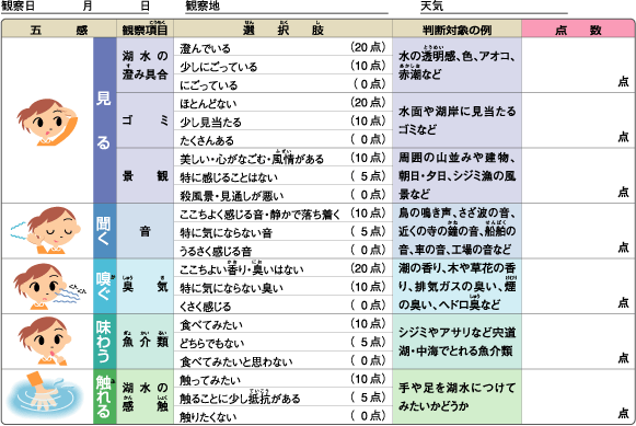 五感でチェック項目