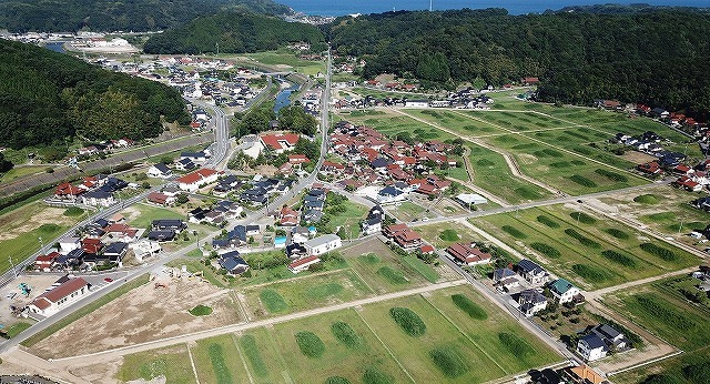 知事表彰優良工事の上府工区の区画整理工事の写真