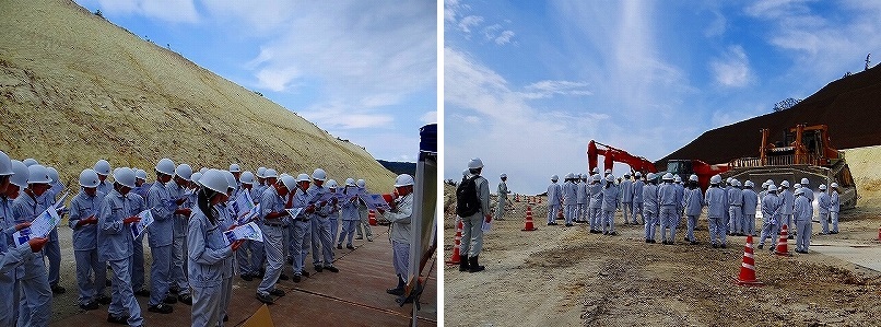 工事現場の見学風景