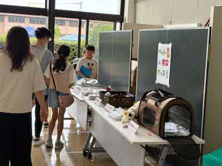 防災展示と来場者