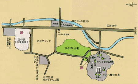 赤名八幡宮社叢の位置図