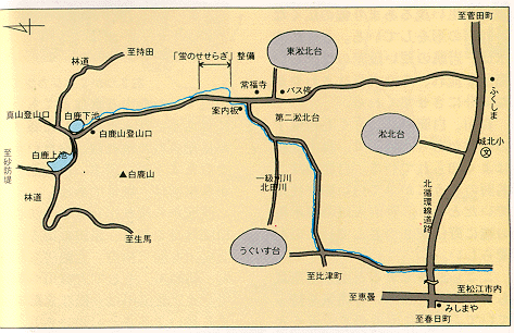 法吉ミスジカワニナ生息地の案内図