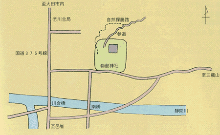 物部神社社叢の案内図