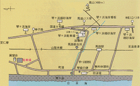 琴ヶ浜の案内図