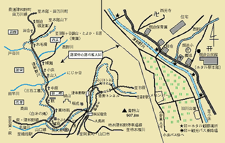 津和野ゲンジボタル生息地案内図