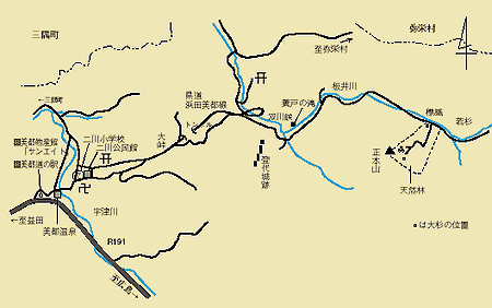 若杉天然林の案内図