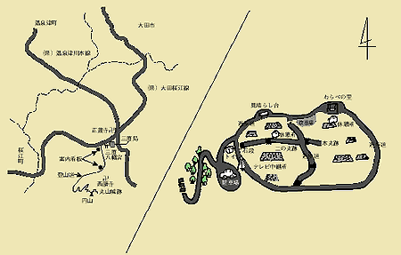 丸山城森林浴公園自然観察路の案内図