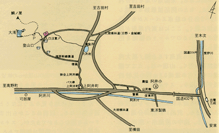 大滝自然観察路の案内図