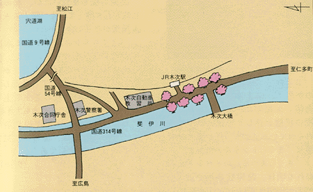 木次のさくらトンネルの案内図