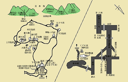 志都岩屋弥山探勝路の案内図
