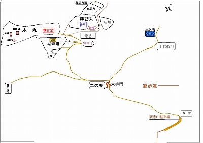 要害山自然探勝路の案内図