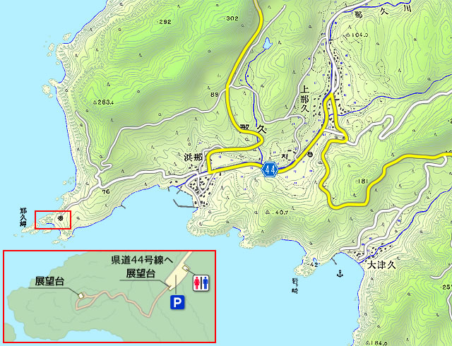 那久岬（園地・遊歩道）の地図画像