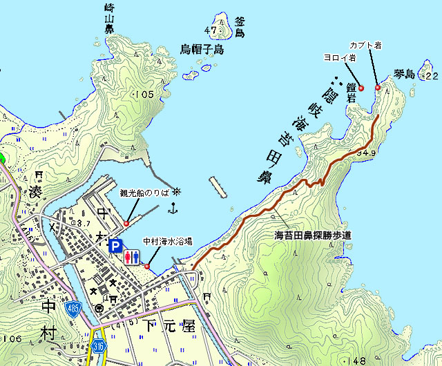 海苔田（探勝歩道）の地図画像