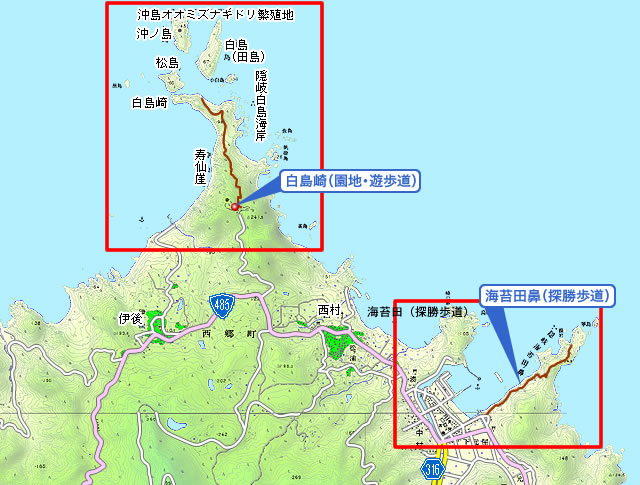 旧西郷町北部エリア地図