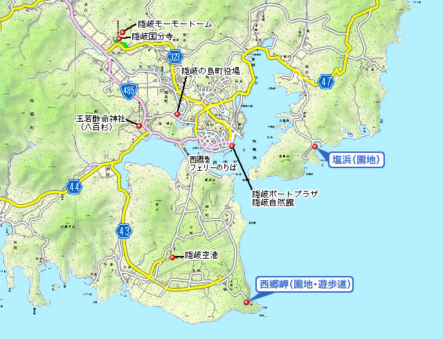 旧西郷町南部エリア地図