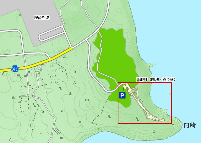 西郷岬（園地・遊歩道）の地図画像