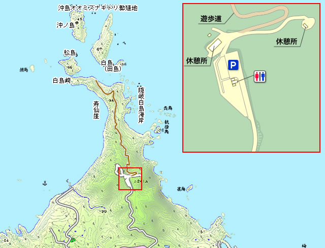 白島崎（園地・遊歩道）の地図画像