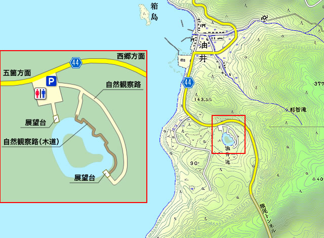 油井ノ池（園地・自然観察路）の地図画像