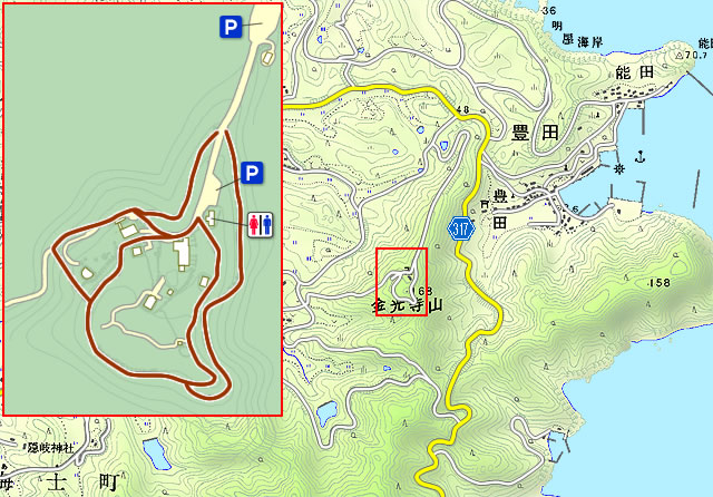 金光寺山（園地）の地図画像