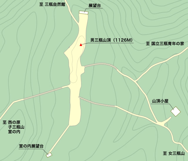 男三瓶山頂の地図画像