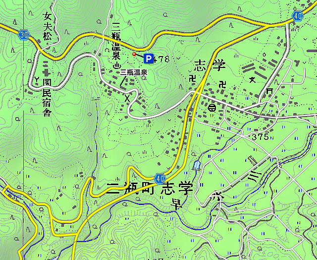 三瓶温泉エリア地図