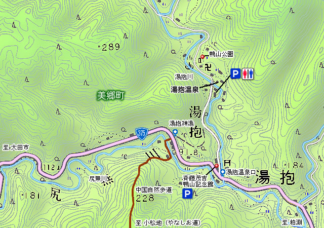 湯抱温泉エリア地図