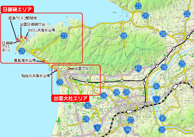 島根半島西部地区地図