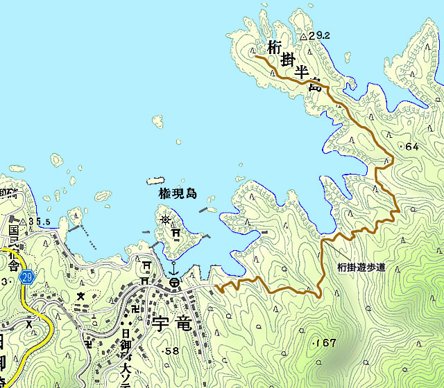 桁掛遊歩道の地図画像