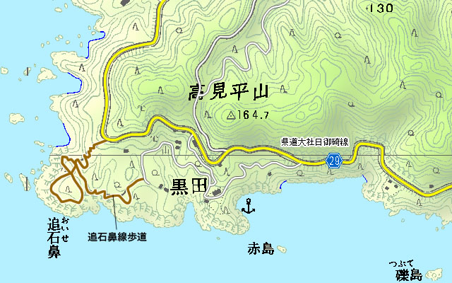 追石鼻線歩道の地図画像