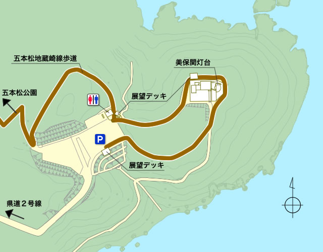 地蔵崎園地・美保関灯台の地図画像