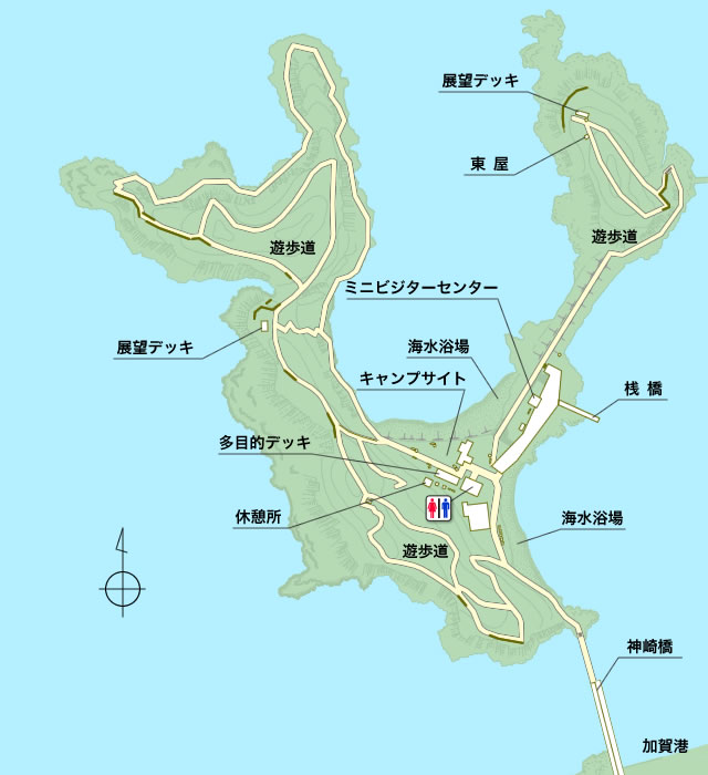 桂島海水浴場・キャンプ場の地図画像