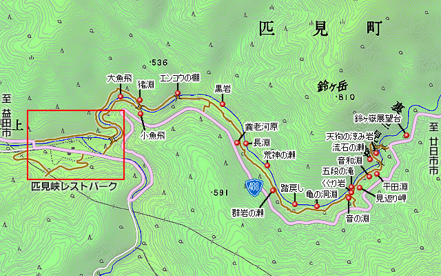 裏匹見峡地図