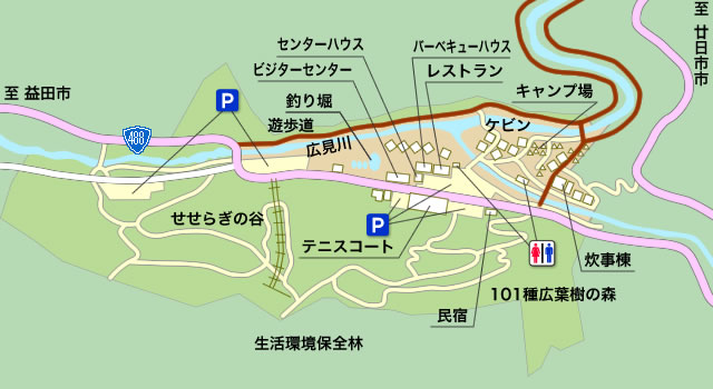 匹見峡レストパーク地図