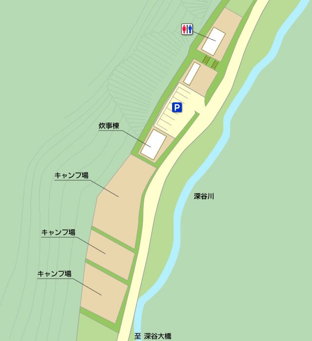 長瀬峡キャンプ場地図