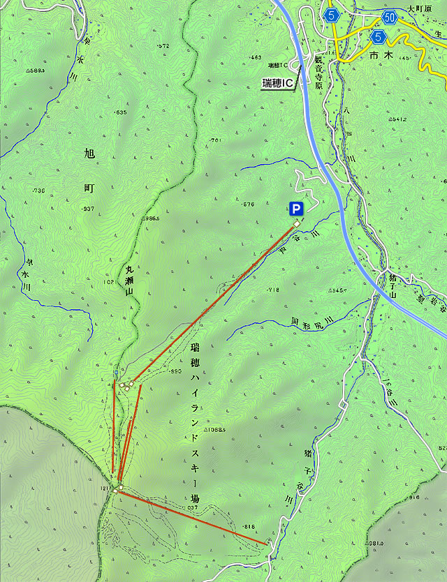 瑞穂ハイランドスキー場地図