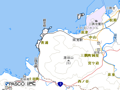 三隅海岸の位置