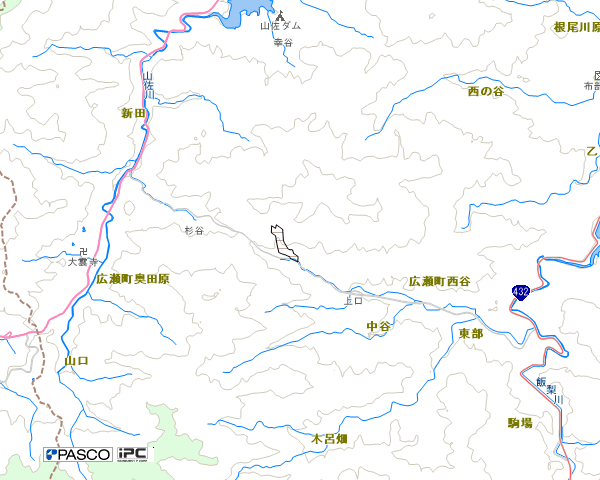 西谷川オオサンショウウオ繁殖地の位置