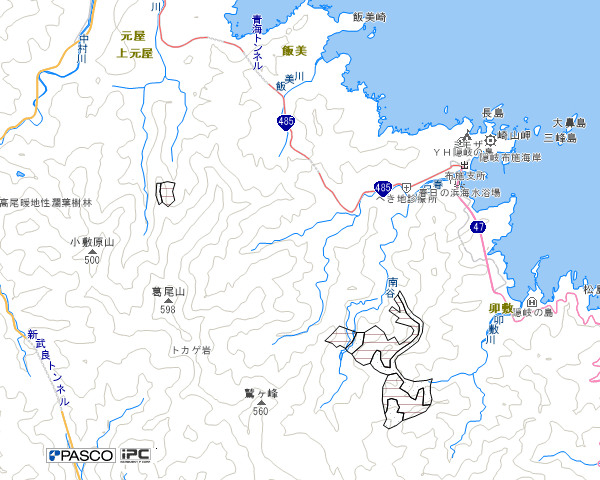 オキシャクナゲ自生地の位置