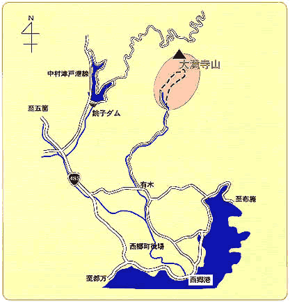 大満寺山のアクセスマップ画像