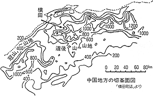 船通山の地形の画像