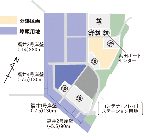 浜田港臨海工業団地の平面図