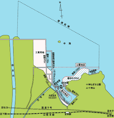 安来港周辺地図