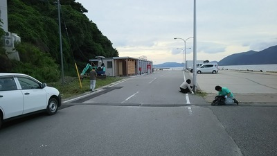 平成２８年７月知夫村来居港ボランティアのようす