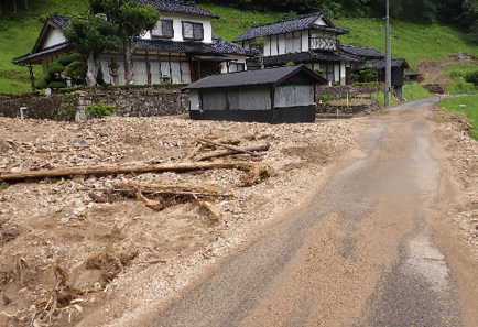 土石流が里山を襲った画像