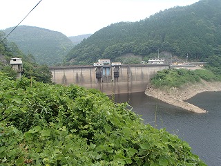 浜田ダム再開発工事、施工状況、平成２６年６月、上流面