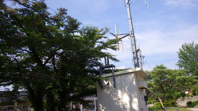 枝打ち前の二川雨量局の写真です