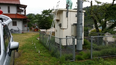 二川雨量局点検の写真です