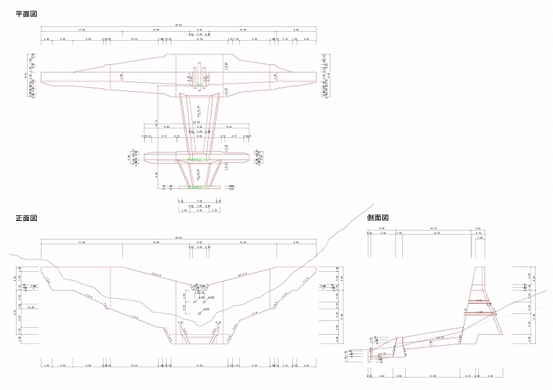 平面図・正面図・側面図