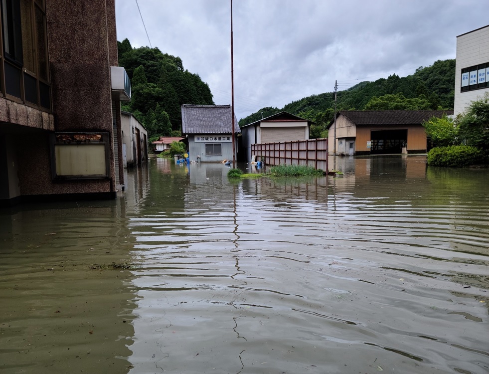 右岸下流部宅地の浸水状況