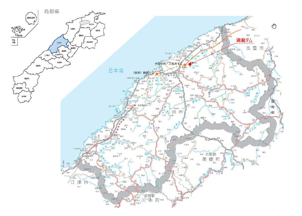 清瀧ダムの位置図
